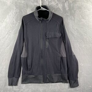 Lululemon Jacket men's Large Full Zip Vent Tech Black Athletic Pockets Mock Neck